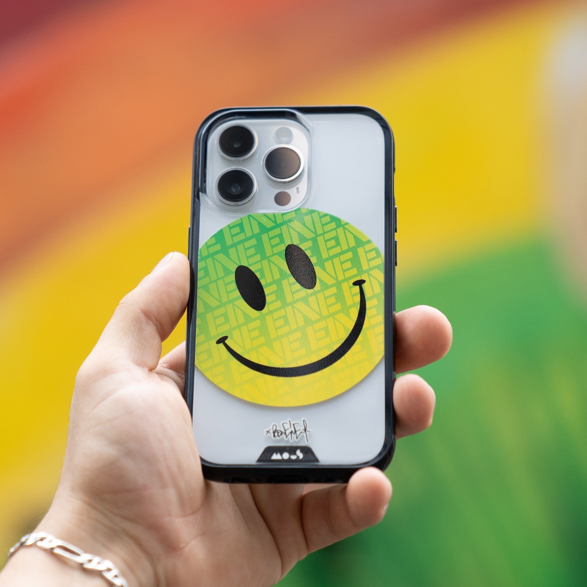 Green Smiley Protective Phone Case - Ben Eine