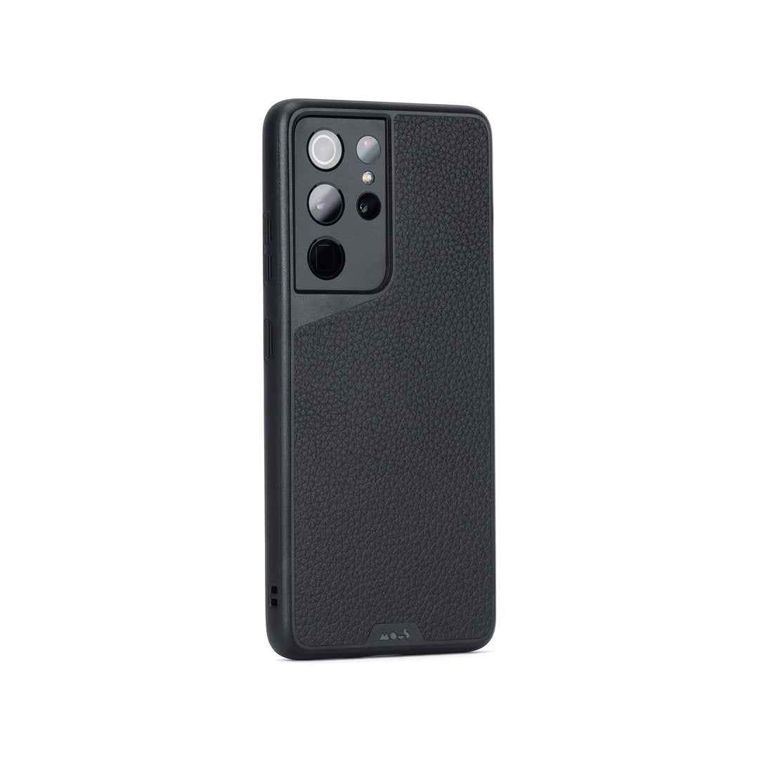 Black Leather Protective Phone Case - Limitless