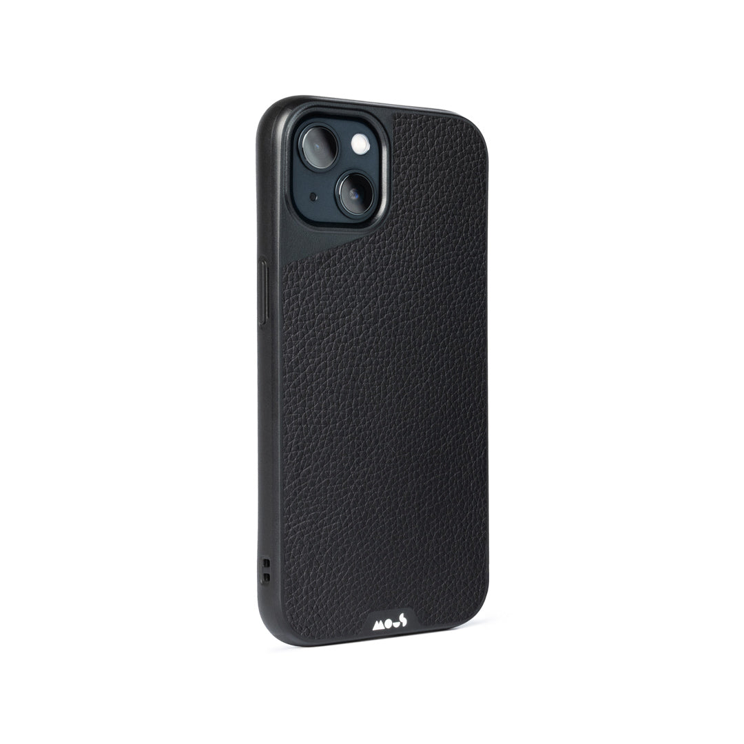 Black Leather Protective Phone Case - Limitless