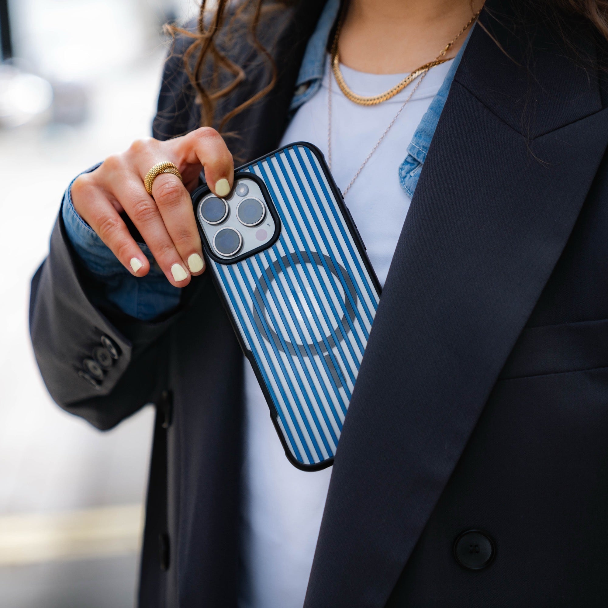 Storm Protective Phone Case - Pinstripe