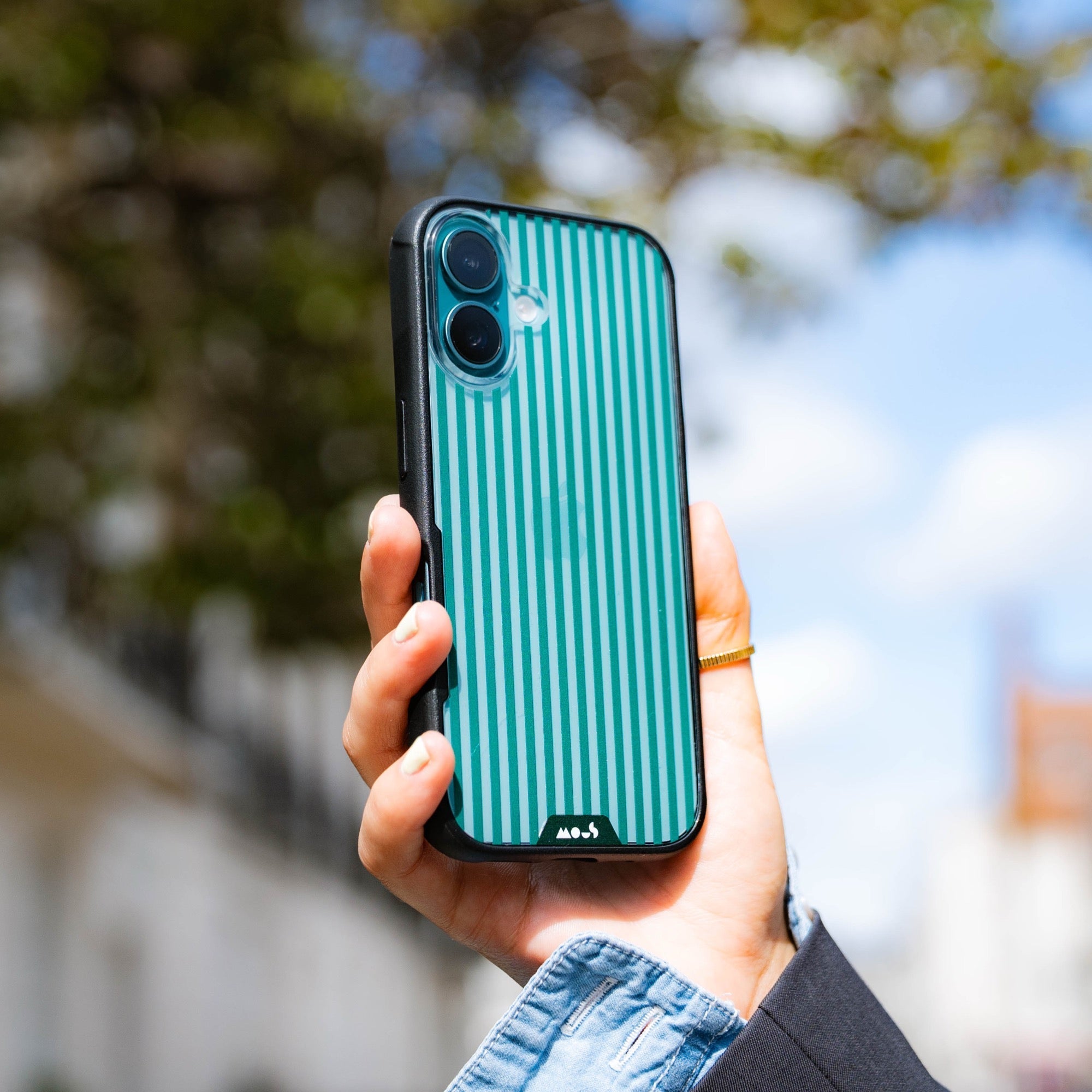 Evergreen Protective Phone Case - Pinstripe