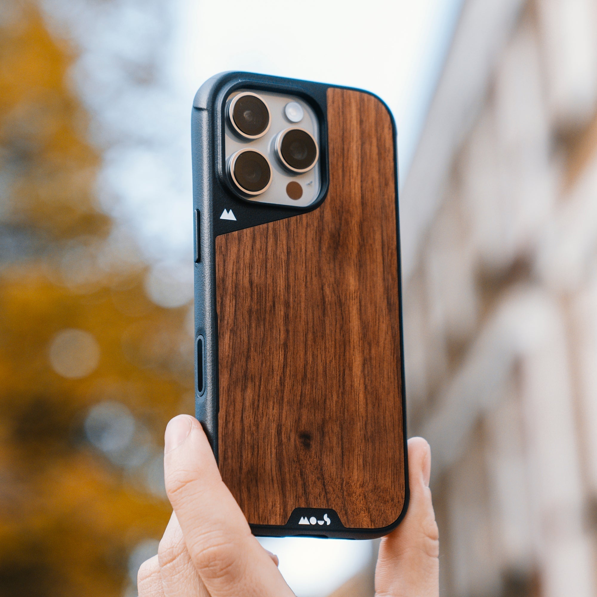 Walnut Protective Phone Case with Camera Control Button - Limitless