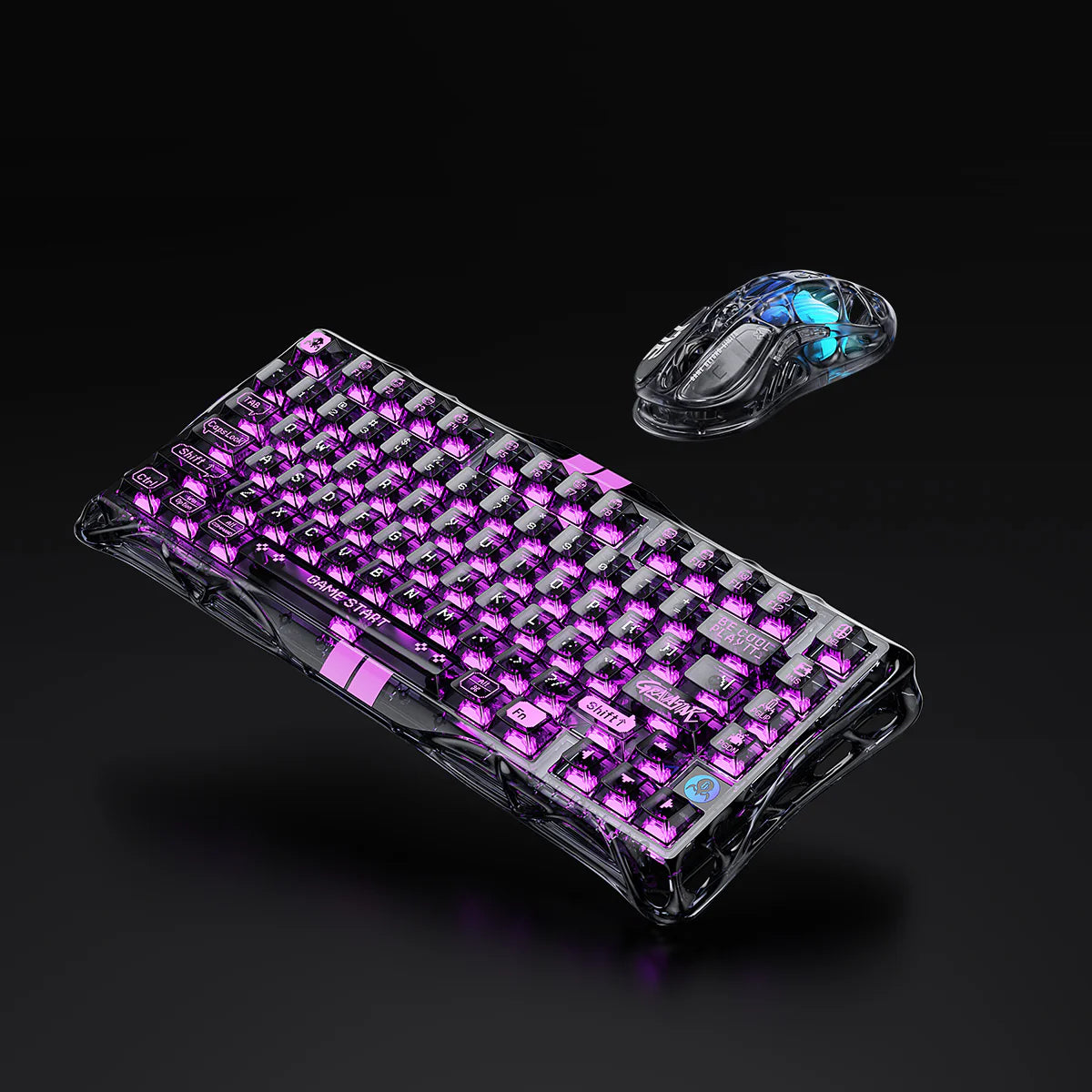 GravaStar Crystal-Elite Hall Effect Gaming Set - Transparent Black