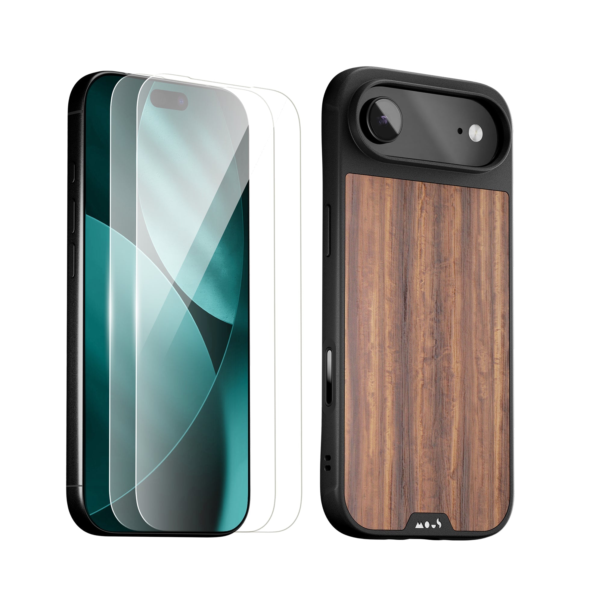 Walnut Protective Case and Screen Protector - iPhone Protection Kit