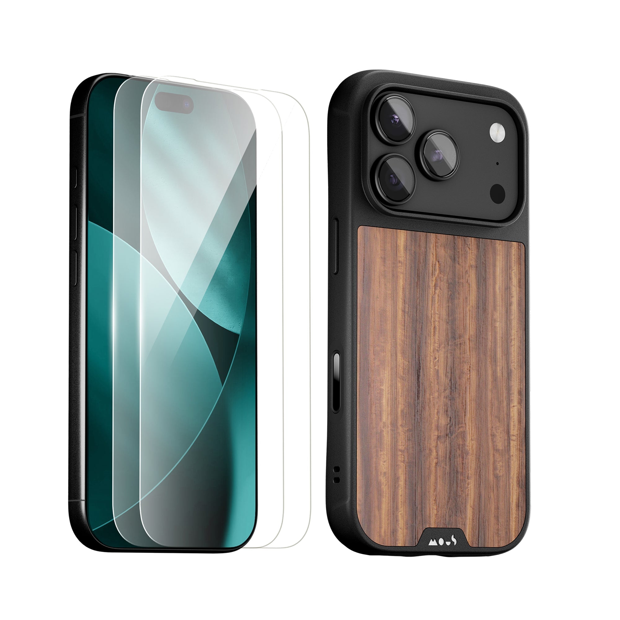Walnut Protective Case and Screen Protector - iPhone Protection Kit
